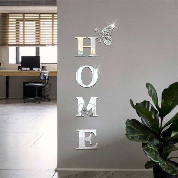 HOME Butterfly Acrylic Mirror Wall Stickers - Image 2